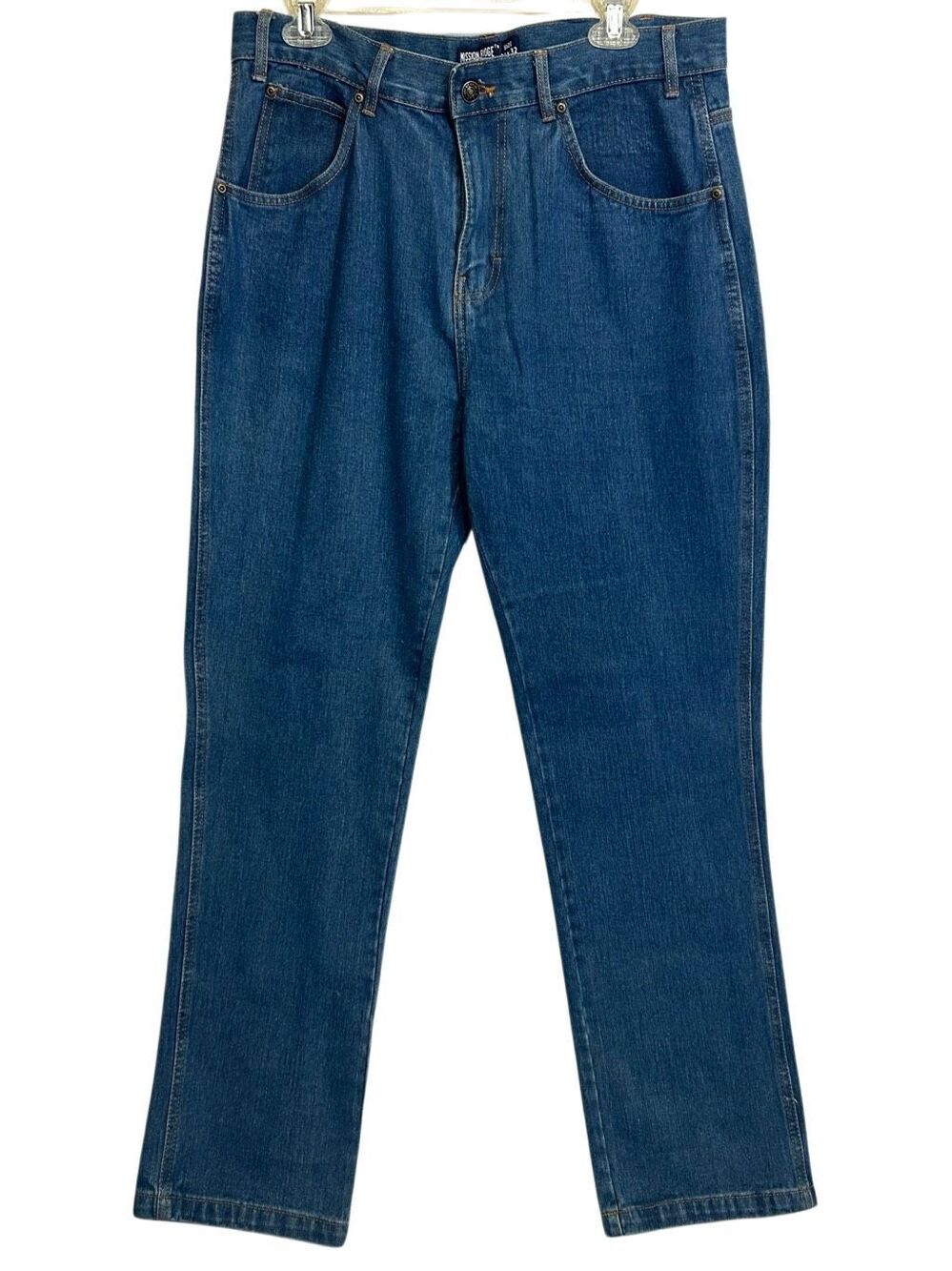 Mission Ridge Denim Men's Straight Leg Jeans 34x32 NWT Blue 100% Rugged Workwear